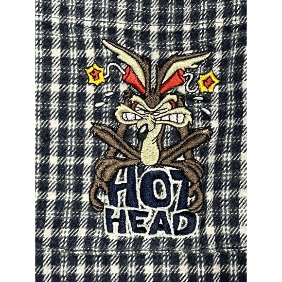 Vintage Looney Tunes Flannel Shirt Size S WB Studio Store Embroidered Button-Up - Picture 4 of 6